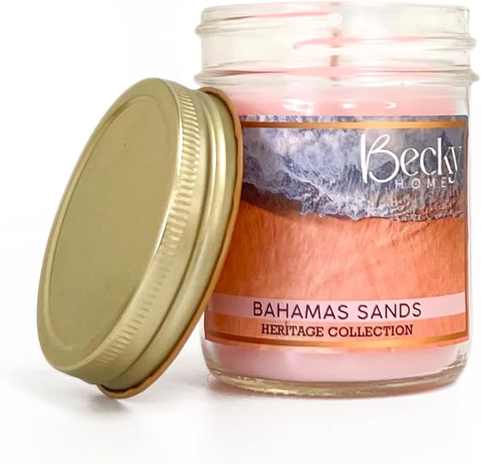 Citrus Scented Candle in Clear Mason Jar | Bahamas Sands Citrus Scented Candle for Home - 7 oz Jar Candle - Scented Gift, Aromatherapy Candle, Candles for Home Scented, Candles for Women