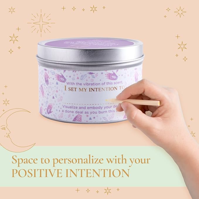 Magnificent 101 Spiritual Wealth Vibes 6-oz. Candle in Tin Holder; 100% Natural Soy Wax with Sage & Clove Essential Oils for Aromatherapy, Energy Cleansing, Meditation & Intention Setting; Great Gift