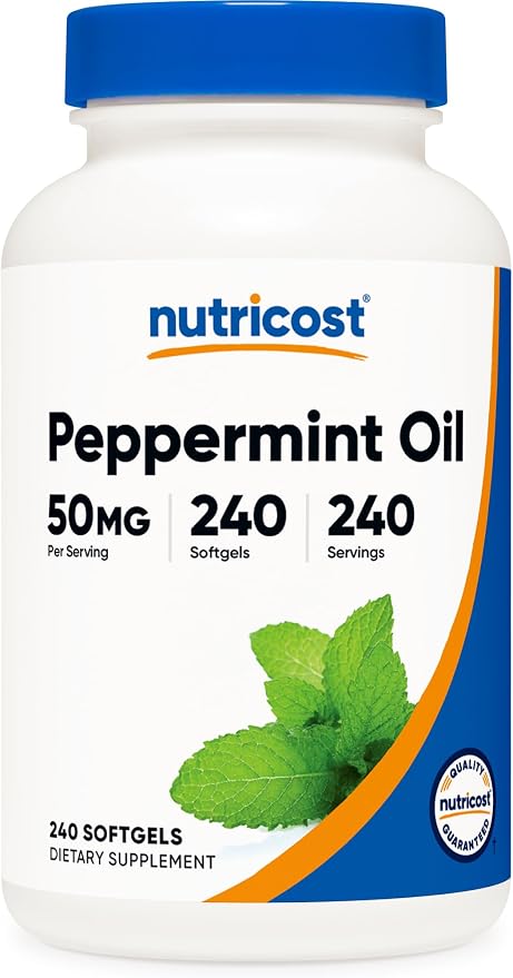 Nutricost Peppermint Oil Softgels (240 SFG) (50 MG) - Gluten Free, Third Party Tested and GMO Free