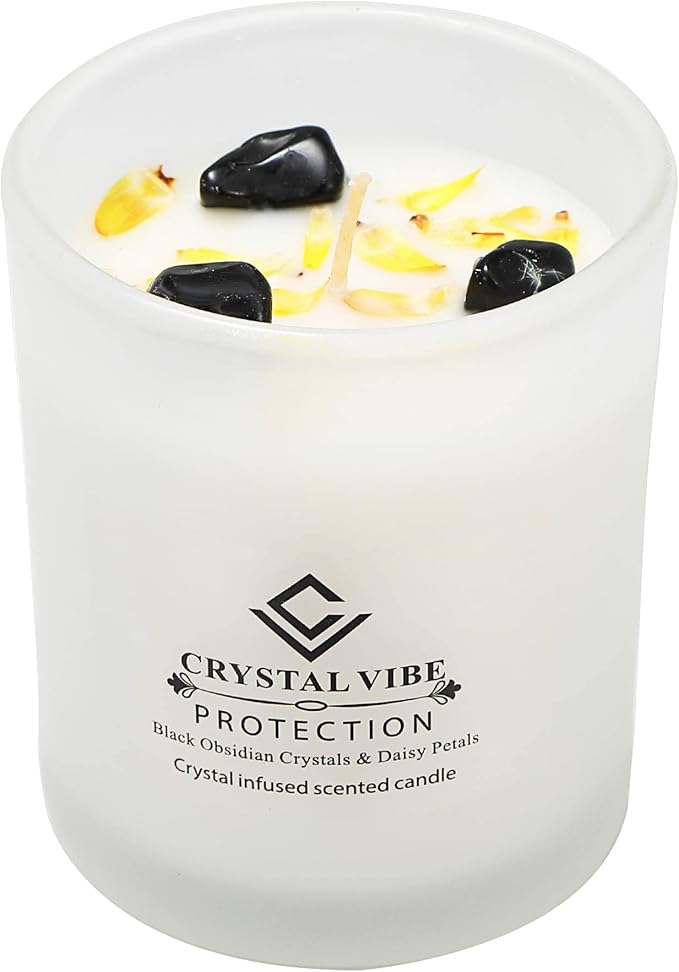 Crystal Vibes Scented Candle for Aromatherapy & Meditation | Long-Lasting Fragrance | Relaxing Home Décor | Stress Relief & Calm Ambience