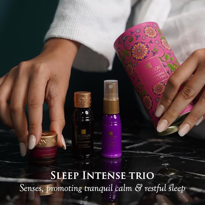 SPA CEYLON Sleep Intense Wellness Trio Set, Ayurvedic Pampering Set with Natural Ingredients, Shower Gel, Body Mist, Balm (150 g, Lavender, Ylang Ylang)