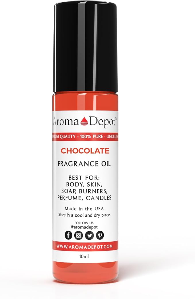 Aroma Depot Chocolate Fragrance Oil 10ml Perfume Skin Oil, Scented Oil, is Great for Candles, Bath Bombs, Body Butters, Creams & Lotions. Few Drops in The Diffuser, Burners, or Warmers.