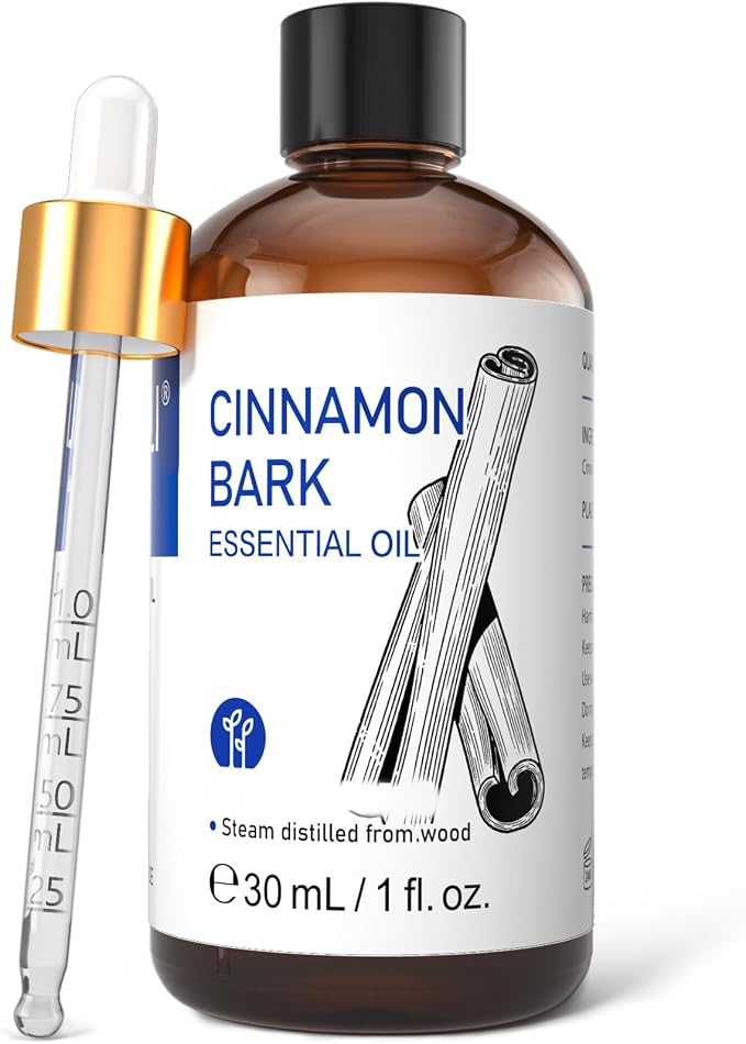 HIQILI Cinnamon Essential Oil for Spary, Diffuser, Garden and Kitchen - Indoor and Outdoor, 1.01 Fl Oz