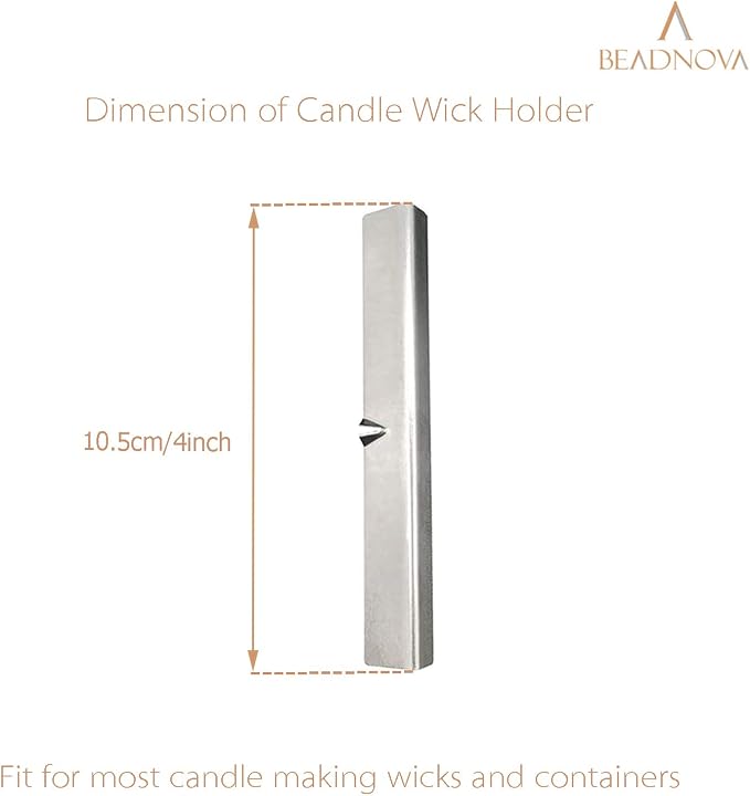 BEADNOVA Candle Wick Holders Metal Wick Bar Centering Device Centering Tool Holder for Candle Making (10 Pcs)