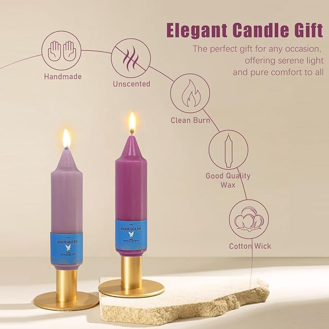Smokeless Candlesticks Short Taper Candle,Unscented 5 Inches Gradient Pink Candle Sticks Dripless Tapered Candles for Home Décor Gifts