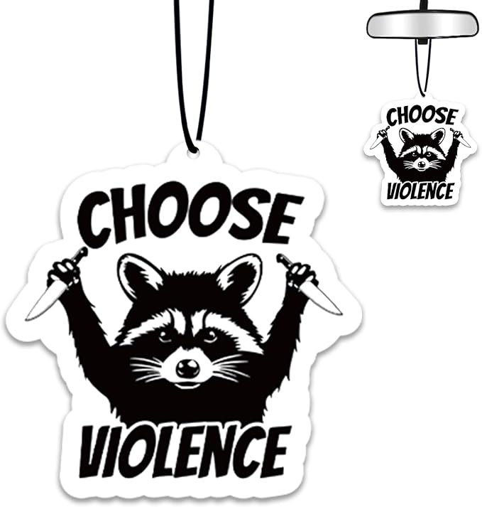 1PCS Car Air Fresheners,Choose Violence Raccoon Car Air Fresheners for Cute Mirror Freshener Mirror Scented Hanging Cute Car Accessories Decor Interior Home,Raccoon Gifts for Women Men Friends Wife
