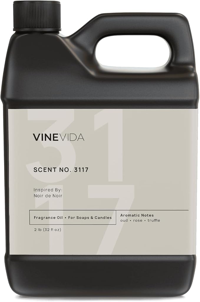 VINEVIDA Scent NO. 3117 Fragrance Oil - 32oz (2lbs) - Inspired by: Noir de Noir Fragrance Oil for Candle Making - Made in USA Candle Scents Scents for Soap Making