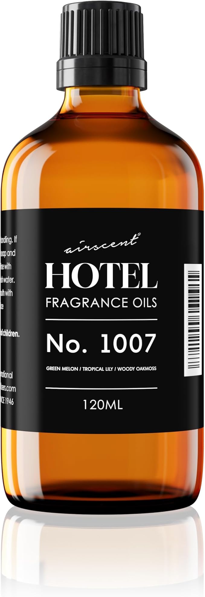 AirScent Hotel Diffuser Oil No. 1007 - Green Melon Lily Oakmoss - 120 mL | Premium Fragrance Oil for Ultrasonic and Waterless Diffusers and Crafting - 4 fl oz Glass Dropper Bottle - Hotel Scent Dupe
