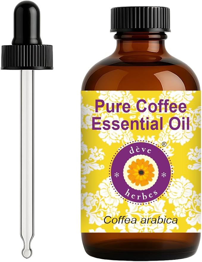Deve Herbes Pure Coffee Essential Oil (Coffea Arabica) with Glass Dropper Steam Distilled 120ml (4 oz)