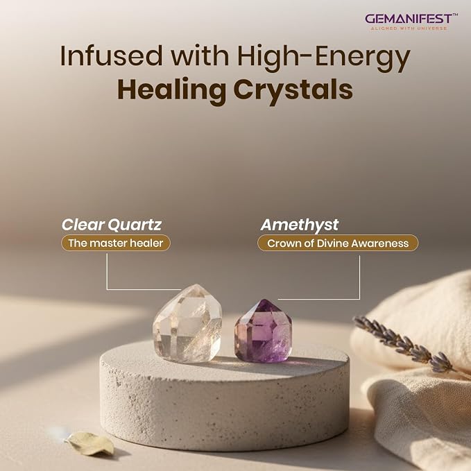 Angel Number 111 Manifestation Candle Crystal Infused Soy Wax with Amethyst & Clear Quartz Lavender & Clary Sage Scented Spiritual Gift for Meditation Affirmation and Energy Alignment