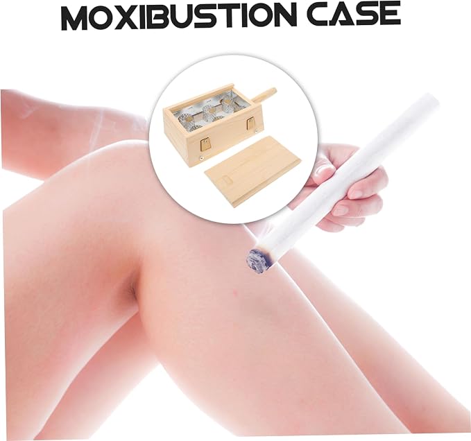 NOLITOY Wooden Moxibustion Box for Acupuncture Portable Moxibustion Kit Sticks Aromatherapy Tool