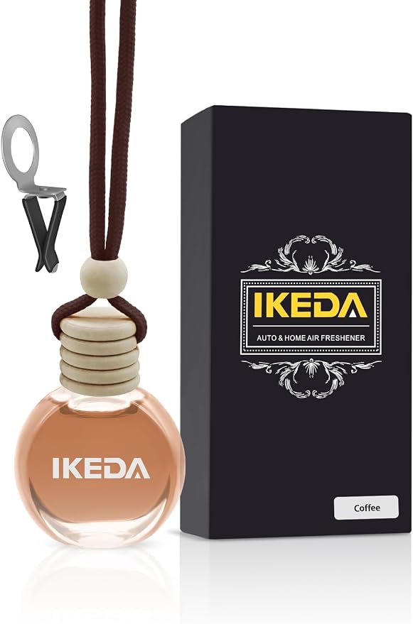 Ikeda Car Air Freshener: Hanging Car Smell Air Freshener | 10ml Hanging Car Perfume | Long Lasting Fragrance | Strong Scents Diffuser for Auto Home (Coffee)