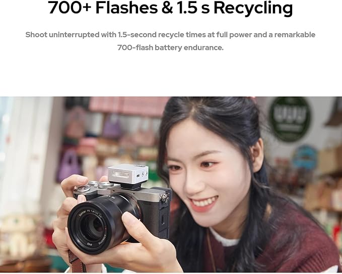 Godox IT20 S IT20S Mini Camera Flash for Sony, TTL Godox Flash,700+ Full Power,1.5s Recycle Time,USB-C Charging, with Magnetic Diffuser & Filter -Silver