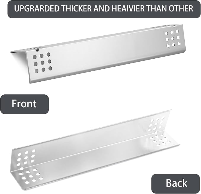 Charbrofire D010012307 Flame Tamer Grill Replacement Parts for Monument 4 Burner Grill Parts 41847NG Heat Plates 35633 24367 77352 77352MB 17842 Stainless Steel Heat Shield Grill Accessories 4Pcs
