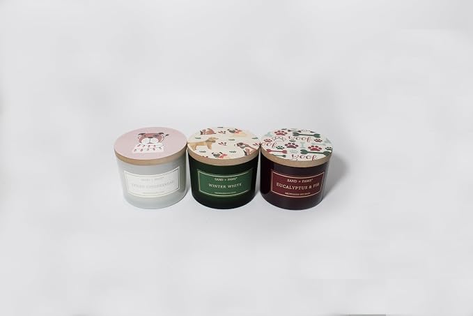 Sand + Fog Scented Candle - Pine & Eucalyptus – Additional Scents and Sizes – 100% Cotton Lead-Free Wick - Luxury Air Freshening Jar Candles - Perfect Home Decor – 12oz