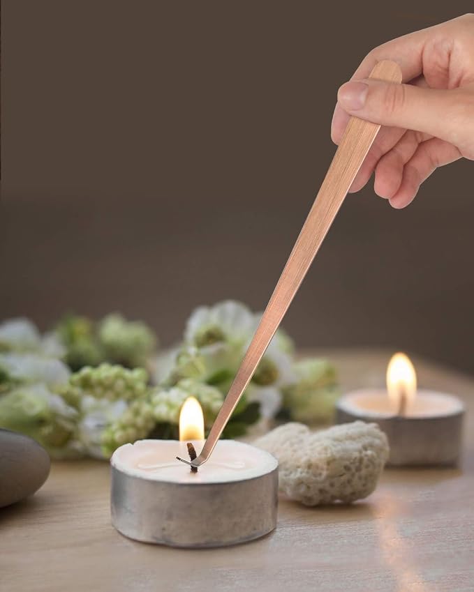 RONXS 3 in 1 Candle Accessory Set, Candle Wick Trimmer Candle Cutter, Candle Snuffer, Candle Wick Dipper with Gift Package for Candle Lover (Copper)