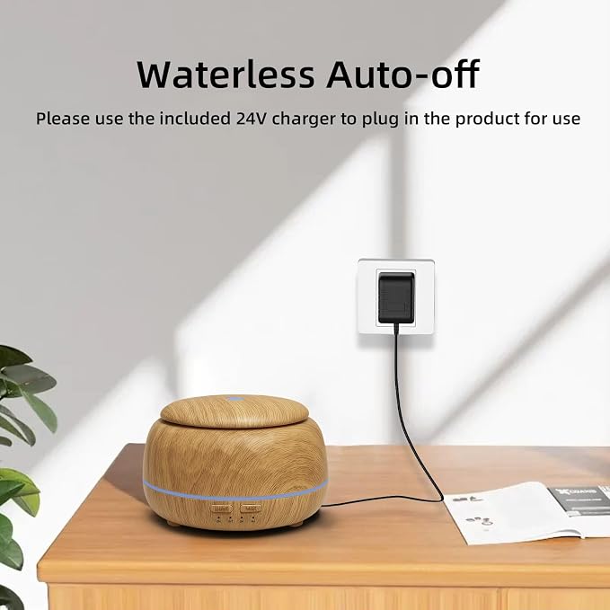 SPLITSKY 300ML Essential Oil Diffusers for Home,Ultrasonic Aromatherapy Diffuser with Remote,7 Color LED Lights,4 Timers,8 Hours Quiet Operation,Auto-Off,for Bedroom, Home,Office(Light Wood)