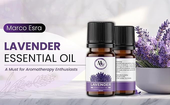 Lavender Essential Oil – 10ml Pure and Natural Diffuser Oil for Aromatherapy Diffuser, Humidifier, Massage – Undiluted, No Fillers (Lavender)