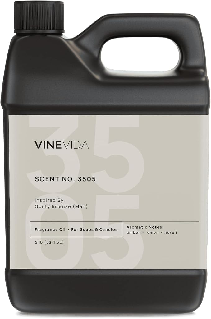 VINEVIDA Scent NO. 3505 Fragrance Oil - 32oz (2lbs) - Inspired by: Guilty Intense (Men) Fragrance Oil for Candle Making - Made in USA Candle Scents Scents for Soap Making