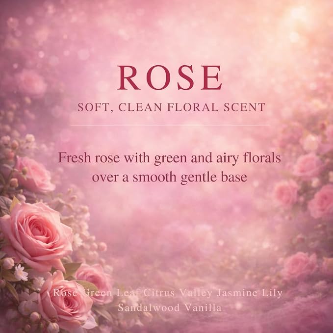 Car Air Freshener Refill for Smart Car Diffuser, 3 x 10ml Fragrance Oil Refills, Vent Clip Compatible, Long Lasting Car Diffuser Refill (Rose)