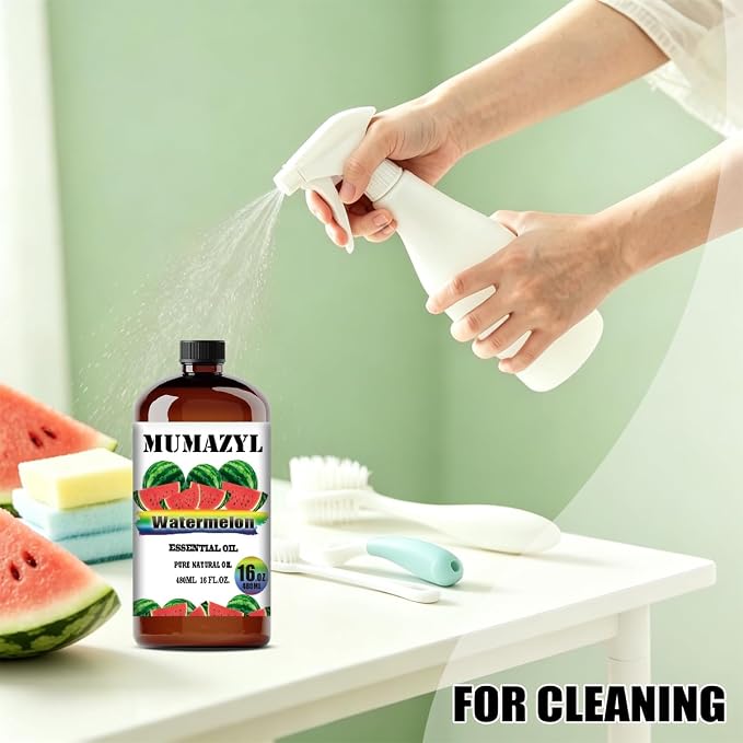 Watermelon Essential Oil, Watermelon Oil 16 Fl Oz 480ML for Diffuser Humidifier Yoga Cleaning DIY Candle Soap Making MUMAZYL Essential Oils