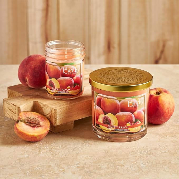 8oz Peach Scented Candles for Home, 45 Hrs Soy Wax Candle, Peach Candle for Stress Relief, Fall Candles, Candle Gifts for Men and Women