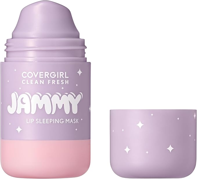 COVERGIRL Clean Fresh Jammy Lip Sleeping Mask, Lavender Scent, with Avocado & Grape Seed Oils, No-Touch Applicator – 10 Whipped Lavender