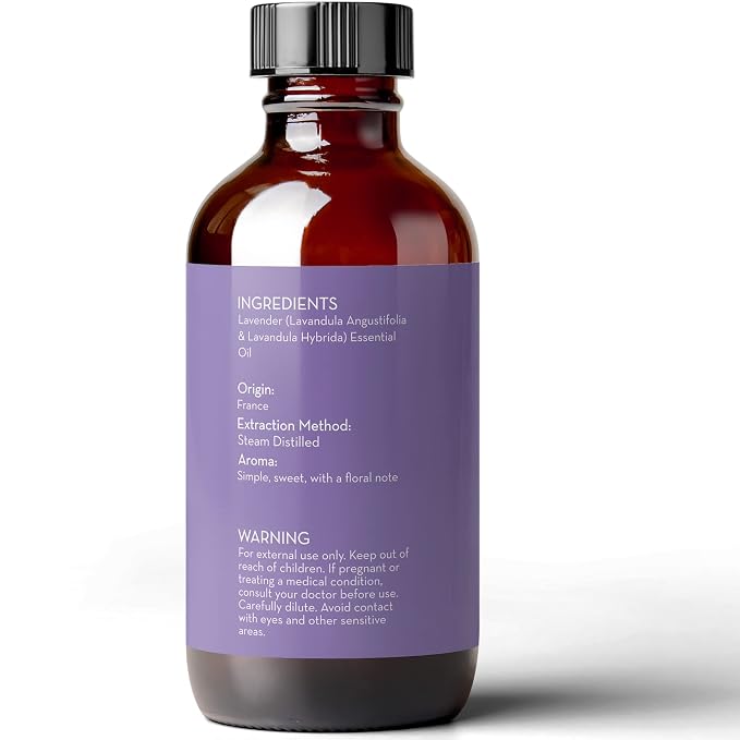 Pure Body Naturals French Lavender Essential Oil Blend, 4 fl oz - for Aromatherapy, Soap Making, and DIY Skin and Hair Products