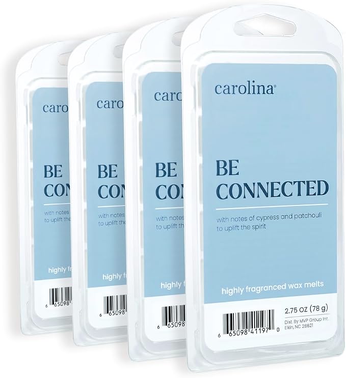 Carolina Be Connected Scented Wellness Wax Melts, Wax Melt Warmer Cubes, Long Lasting Scented Wax Warmer Cubes, 4 Pack, 6 Cubes Each - Made in The USA
