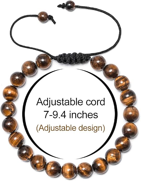 M MOOHAM Mens Bracelet - Beaded Natural Stone 8mm Tiger Eye Matte Agate Lava Rock Bracelets for Men Teen Boys Grandpa Dad Birthday Gifts Jewelry
