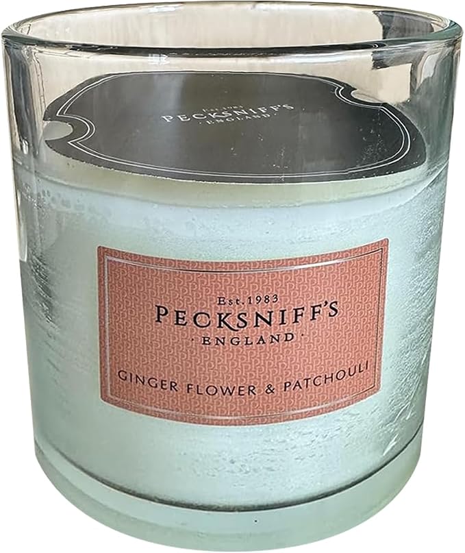 Pecksniff's Classic Gingerflower & Patchouli Scented Candle | 3 Wicks Candle with Dust Cover | 550g/19.4oz