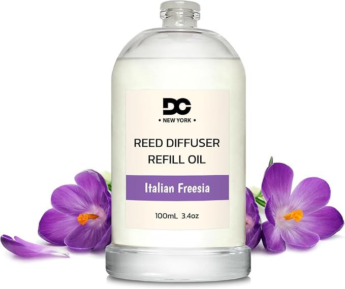 Daniella's Candles Italian Freesia Reed Diffuser Refill Oil, 3.4oz/100ml, Premium Fragrance Oil, Home Fragrance, Scented Oil for Reed Diffusers, Long Lasting