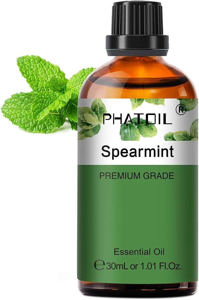 Spearmint 1.01fl.oz Essential Oil, PHATOIL Pure Aromatherapy Oils for Diffuser, Humidifier, Perfect for DIY Soap, Candle, Bath Bombs Making(30ml)