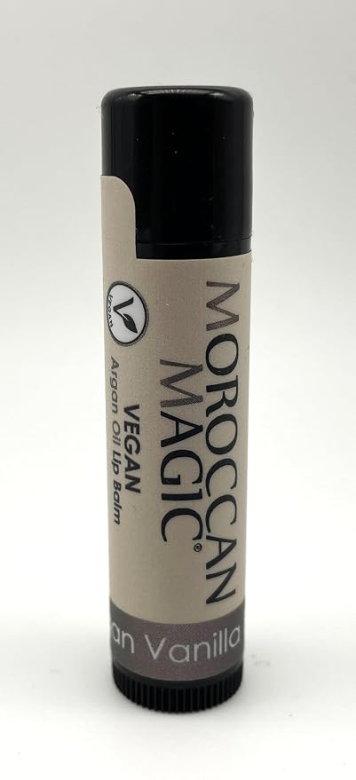 Moroccan Magic Vegan Vanilla Lip Balm 3 Pack | Ultra-Hydrating Argan & Essential Oil Lip Moisturizer + Vitamin E | Natural Chapstick for Dry Lips | Organic Ingredients | Lip Balms & Moisturizers
