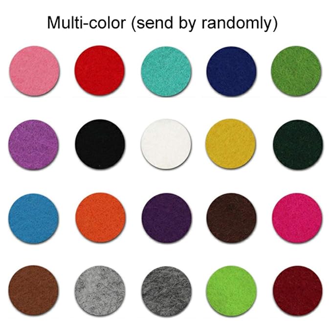 200 Pieces Car Diffuser Aromatherapy Diffuser Necklace Replacement Pads Replacement Felt Pads Essential Oil Diffuser Locket Necklace Refill Pads Multi-Color (22.5mm Diameter)