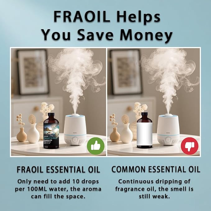 Ocean Breeze Essential Oil, Ocean Breeze Oil 4 Fl Oz 120ML for Diffuser Humidifier Yoga Cleaning DIY Candle Soap Making Perfume Gift for Women Fragrance Oils FRAOIL (Ocean Breeze 4 Fl Oz (Pack of 1))