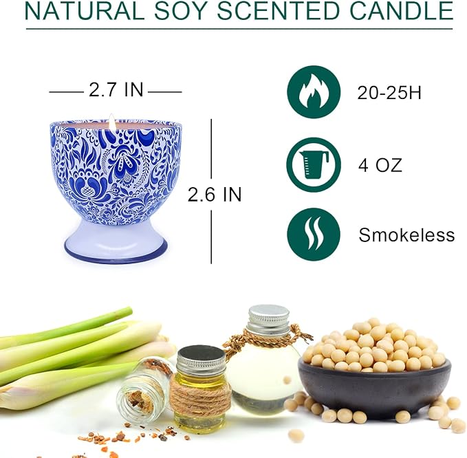 Scented Candles - A Gift for Women, 4 oz Set of 4, Aromatherapy Candle, Candles for Home Scented, Suitable for Stress Relief and Home Decor
