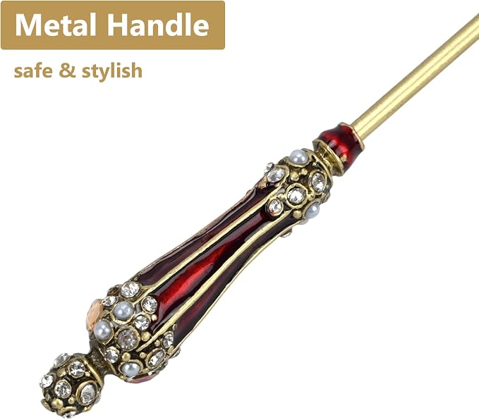 Vintage Candle Snuffer Decorative Royal-Style Candle Flame Extinguisher Tool to Put Out Candle Flame Safely and Stylishly, 7.2 x 2.75 x 1.55 Inches (Red)