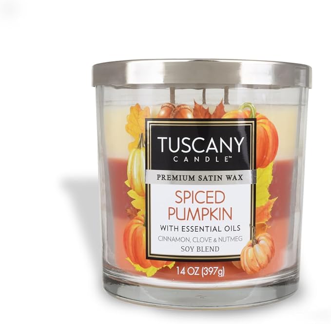 Tuscany Candle Spiced Pumpkin: Cinnamon, Clove & Nutmeg Scented Candle, 14 oz