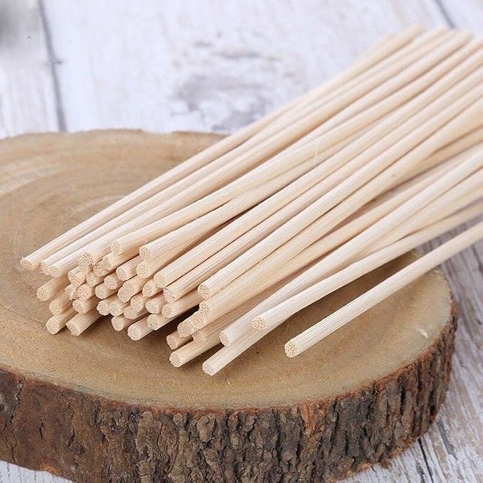 100PCS 10 Inch Natural Rattan Reed Diffuser Sticks, Rattan Reeds,Essential Oil Aroma Diffuser Replacement Sticks for Home Fragrance,25cm Wood Sticks Refill(Primary Color)