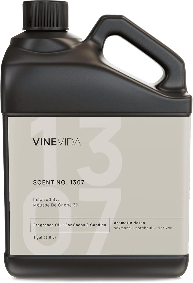 VINEVIDA Scent NO. 1307 Fragrance Oil - 1 Gallon (8lbs) - Inspired by: Mousse De Chene 30 Fragrance Oil for Candle Making - Made in USA Candle Scents Scents for Soap Making