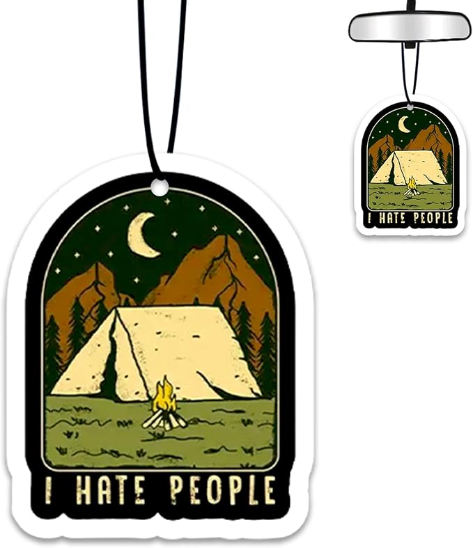 1PCS Car Air Fresheners,I Hate People Camping Car Air Fresheners for Cute Mirror Freshener Mirror Scented Hanging Cute Car Accessories Decor Interior Home,Fun Camping Gifts for Women Men Friends