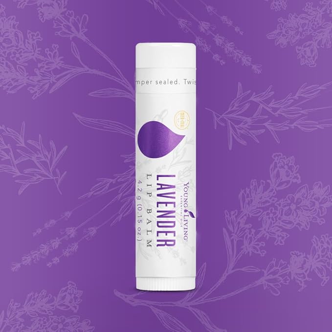 Young Living Lavender Lip Balm - 0.15 oz - Essential Oils, Soothes Dry Lips, Hydrates & Softens, Natural Lip Care Hydrating Lip Treatment, Moisturizing Lip Balm