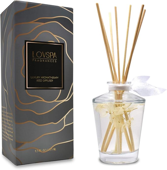 Reed Diffuser Set, Heavenly Southern Magnolia Scented Oil Diffuser with Sticks, Home Fragrance Accessories for Bathroom Shelf Decor, Aroma Diffusers for Home or Office Desk, USA Made