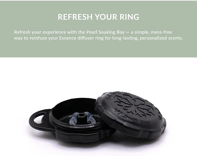 Essence Pearl Travel Case | Rosemary Mint Essential Oil | Aromatherapy Nasal Diffuser & Essential Oil Carrying Case | Peppermint & Rosemary Scent | Travel-Friendly Kit | Black Pod