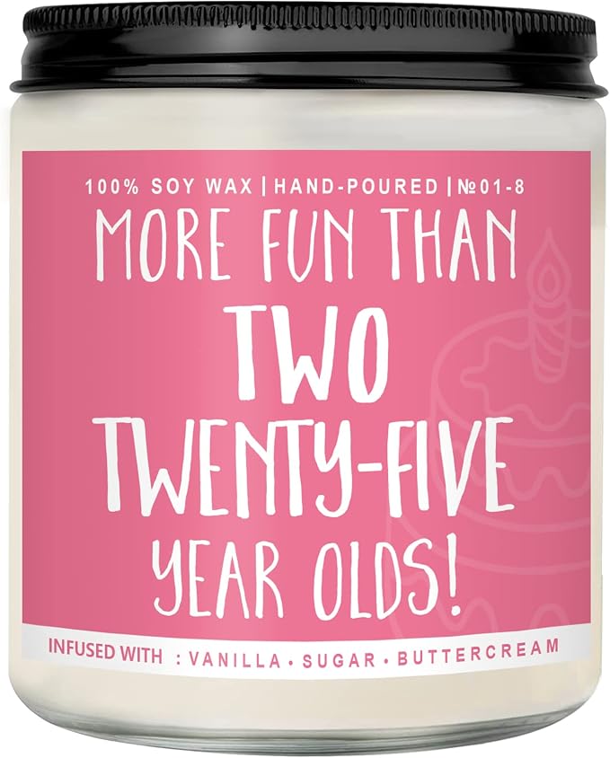 50th Birthday Gifts for Women, Perfect Birthday Present, Funny Presents for Mom, Friends, Wife, Sister, 7oz Vanilla Cream-Scented Candle