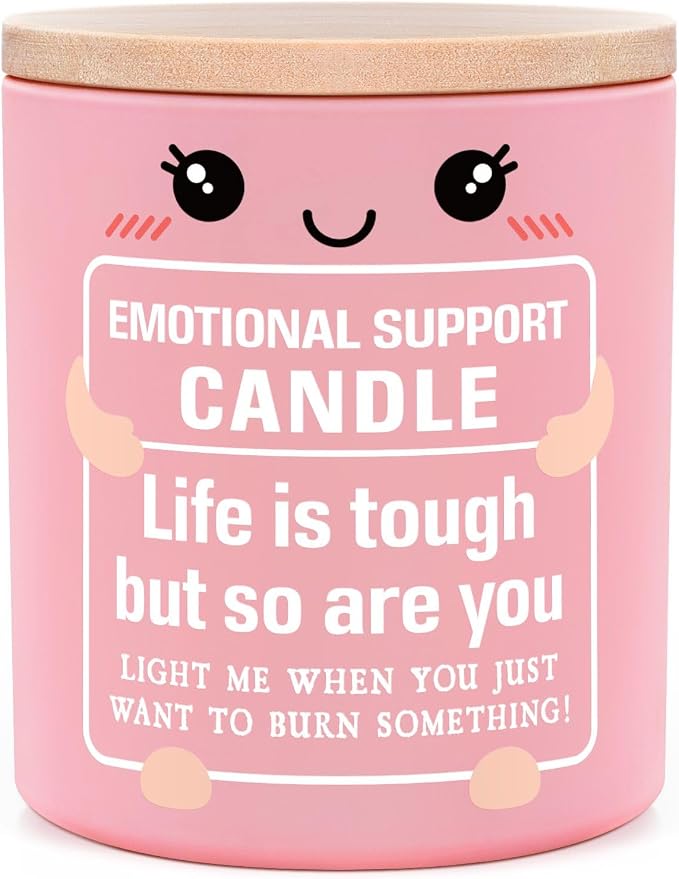 Funny Emotional Support Candle 10Oz, Inspirational, Cheer Up, Encouragement, Cancer Care, Get Well Gifts for Women Friends Coworkers, Life Is Tough But So Are You Stress Relief Scented Candle