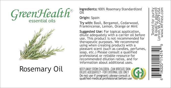2 Bottles - 16 fl oz Rosemary Essential Oil (100% Pure & Uncut), Aluminum Bottle - GreenHealth