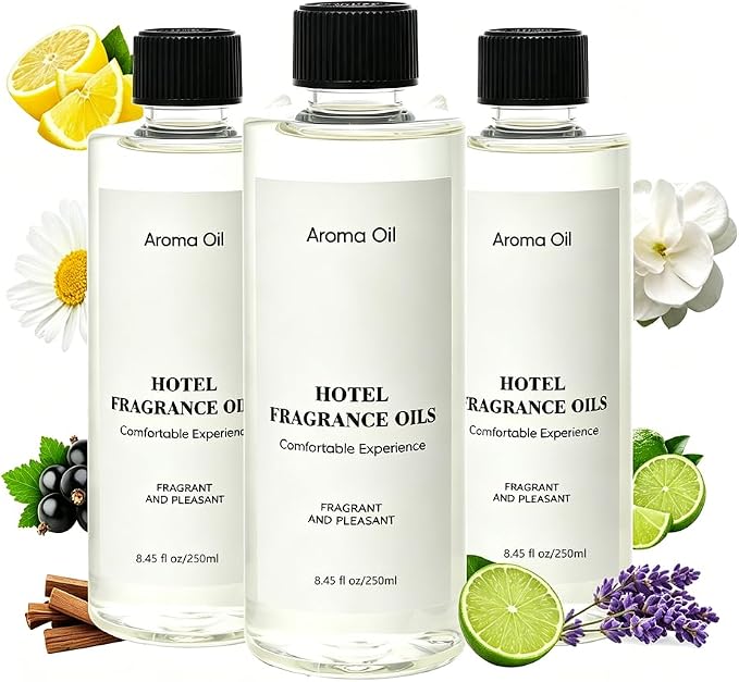 Hotel Diffuser Oil Refill Inspired by The Ritz-Carlton Hotel - 250 ml 8.45 fl oz -Aromatherapy Essential Oil- Lemon, Lavender & Wood Notes- Ideal for Ultrasonic and Waterless Diffusers