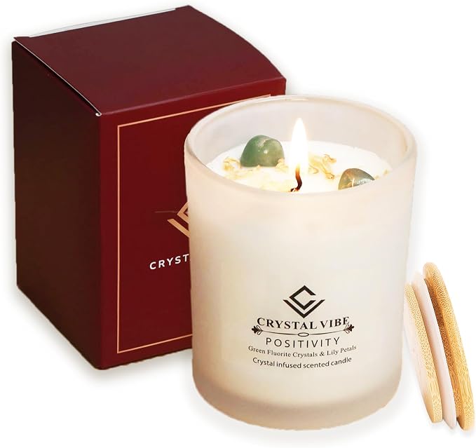 Crystal Vibes Scented Candle for Aromatherapy & Meditation | Long-Lasting Fragrance | Relaxing Home Décor | Stress Relief & Calm Ambience